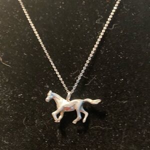 Horse sterling silver pendant and chain